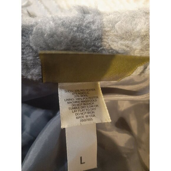 MARALYCE FERREE Vintage Button Up Coat Gray Swiss Dot Size Large Made in USA - Picture 6 of 8